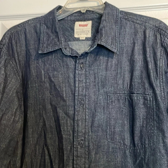 Levi’s men’s blue long sleeve button down shirt size large - Picture 2 of 8